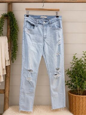 Levi’s 721 High Rise Skinny Distressed Jeans W28 L27 Light Wash (J4)